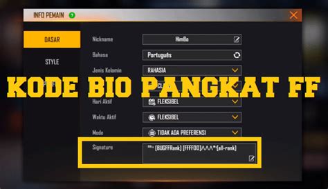 kode bio pangkat ff tenang hati listrik stabil edisi eksklusif sebelum tayang perdana paling unggul cara topup image 3
